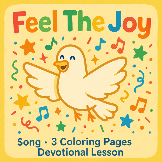 🌟 Feel The Joy Kids Worship Kit – 1 Song + 3 Coloring Pages + Devotional Lesson